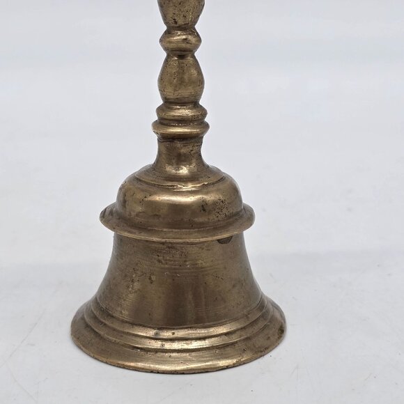 Vintage Brass Bell With Ram Figurine Handle With High Frequency Tone - Picture 5 of 9